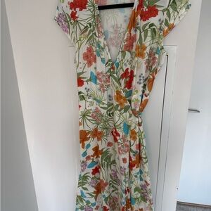 & Other Stories Floral V-Neck Dress